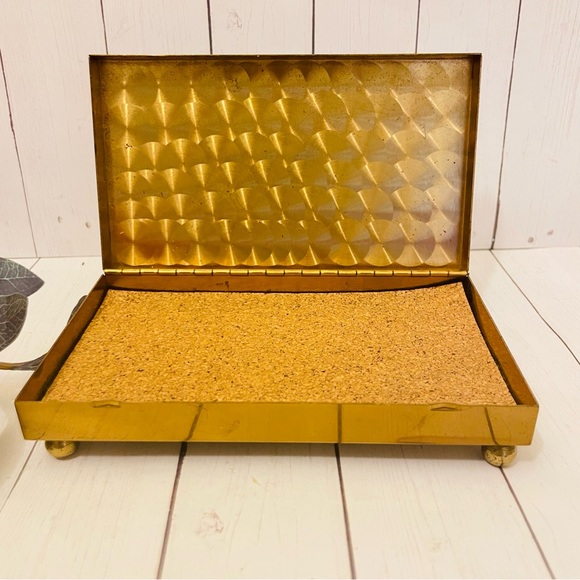 Vintage Collectible Enamel And Brass Handcrafted Trinket Jewelry Box - Picture 4 of 5